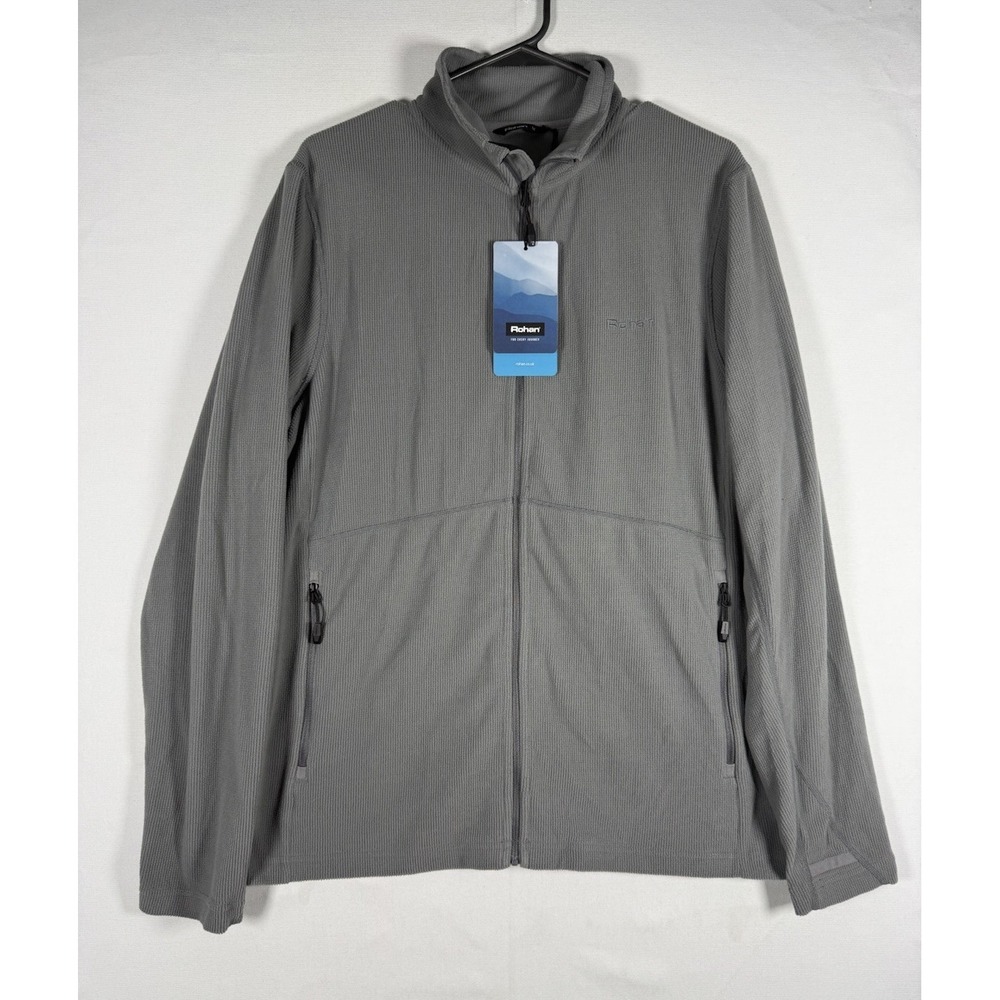 NWT Rohan Microgrid Fleece Jacket Men's Medium Grey Rock Full Zip Stretch Travel